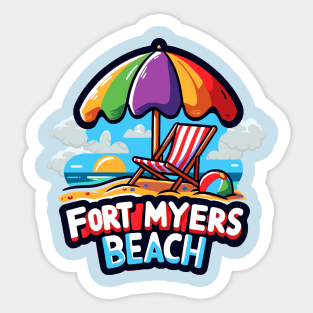 Fun in the Sun at Fort Myers Beach, Florida Sticker